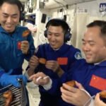 astronauts cook roasted chicken